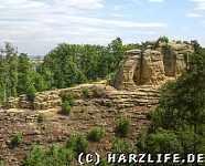 Ausblick von der Teufelskanzel zum Klusfelsen