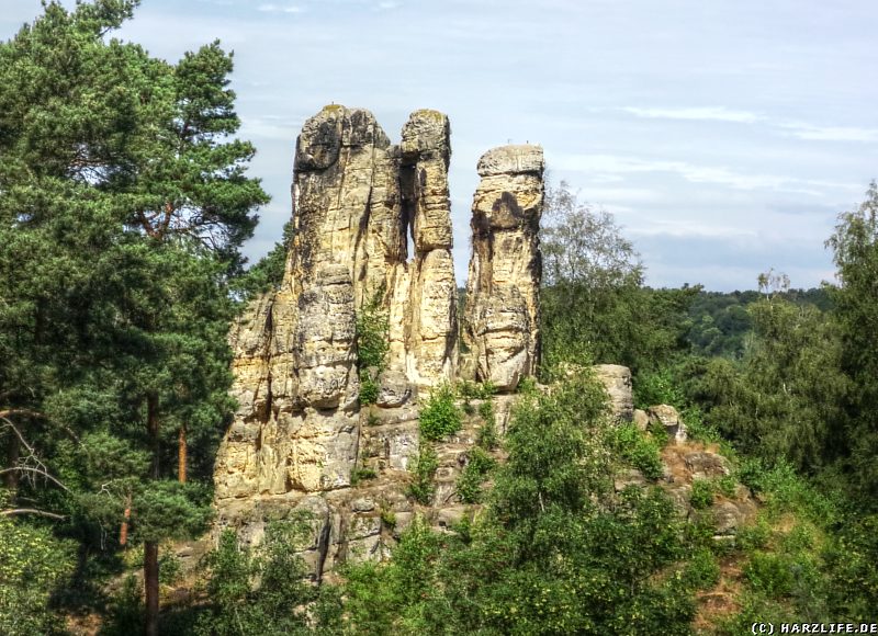 Blick vom Klusfelsen auf den Fünffingerfelsen