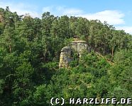 Blick vom Klusfelsen zur Teufelskanzel