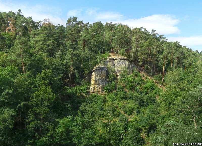 Blick vom Klusfelsen zur Teufelskanzel