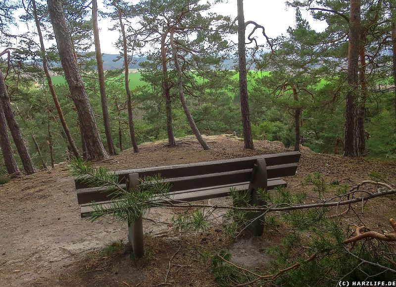 Sitzbank mit begrenzter Aussicht am Thyrstein