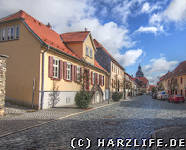 Die Oberstraße im historischen Zentrum von Harzgerode