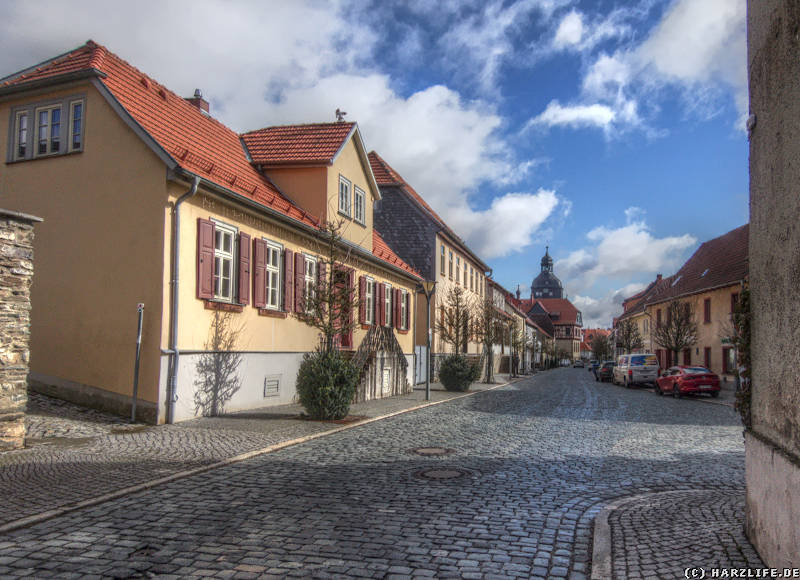 Die Oberstraße im historischen Zentrum von Harzgerode