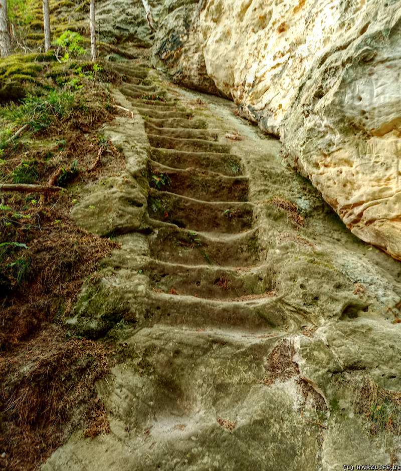 Steile Felstreppe am Winklersteig