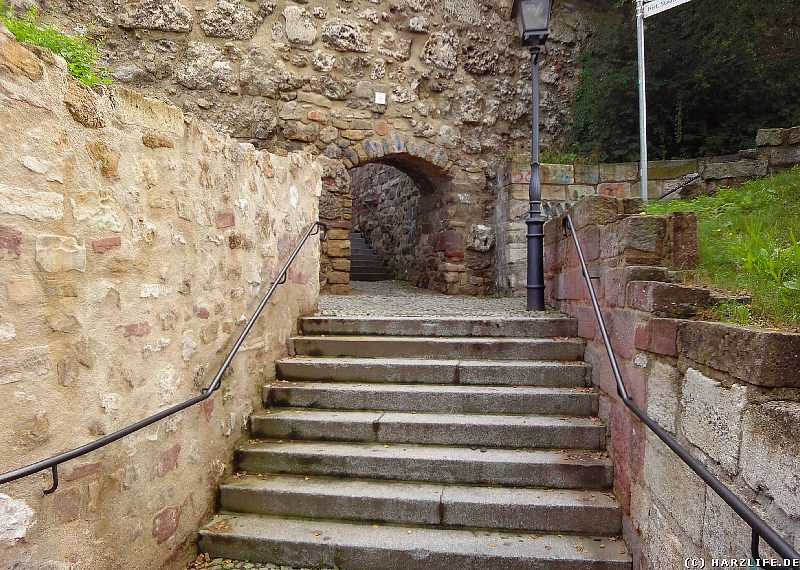 Stadtmauer und Kutteltreppe in Nordhausen