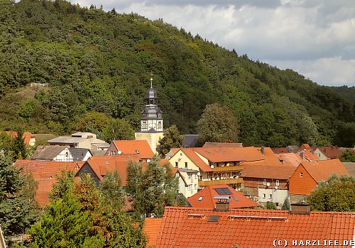 Blick auf Wippra und den Kirchturm der St.-Marien-Kirche