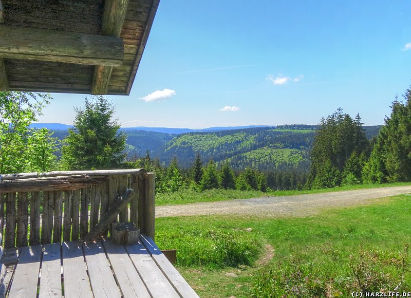 Aussicht von der Skihütte auf den Südharz