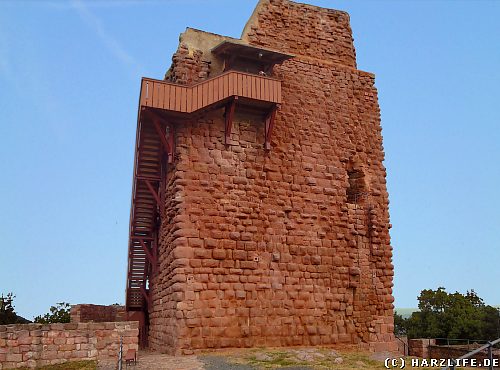 Der Barbarossaturm auf der Oberburg der Reichsburg Kyffhausen im Kyffhäusergebirge