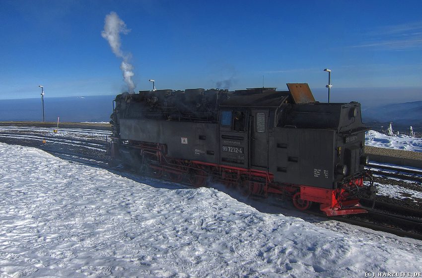 Dampflok der Brockenbahn auf dem Brockenbahnhof