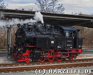 Dampflok auf dem Bahnhof Quedlinburg