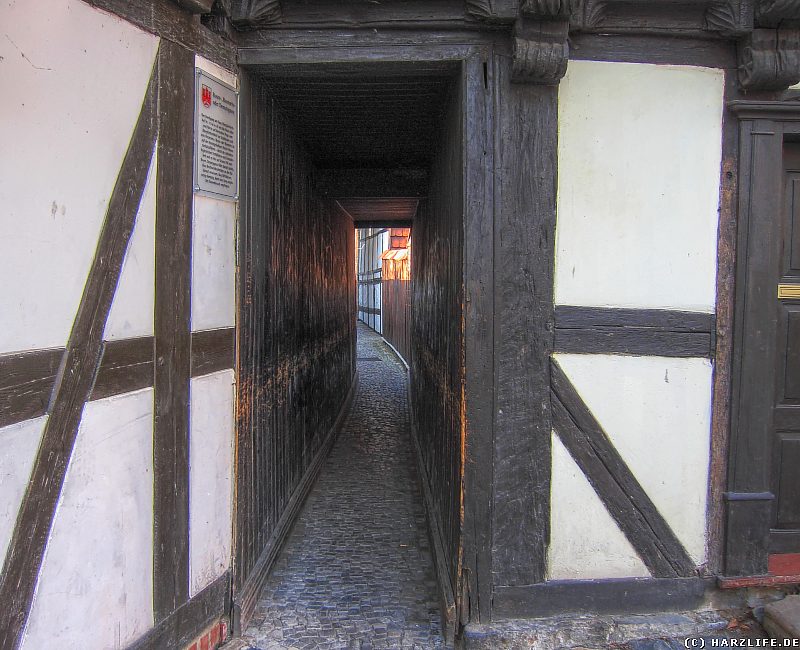 Die Demutsgasse  bzw. Rosengasse in Wernigerode