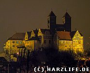 Schlossberg Quedlinburg bei Nacht