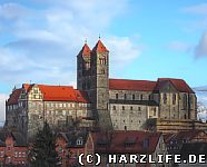 Schlossberg Quedlinburg vom Abteigarten gesehen