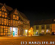 Schlossplatz in Quedlinburg bei Nacht