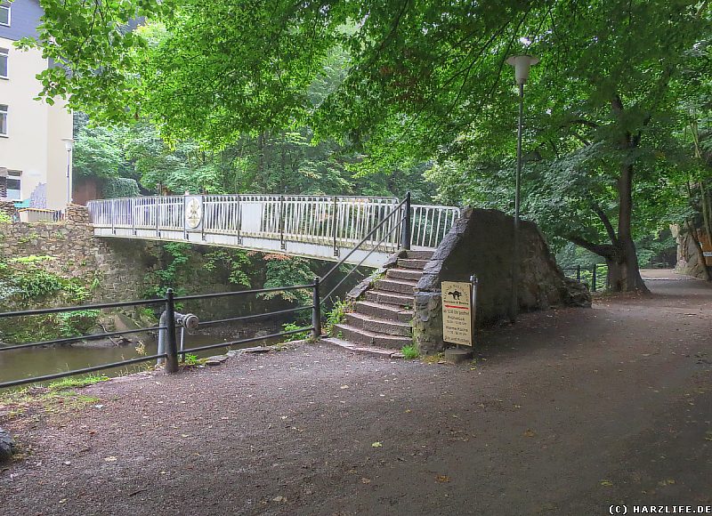 Blick von der Schallhöhle zur Katerstiegbrücke im Bodetal