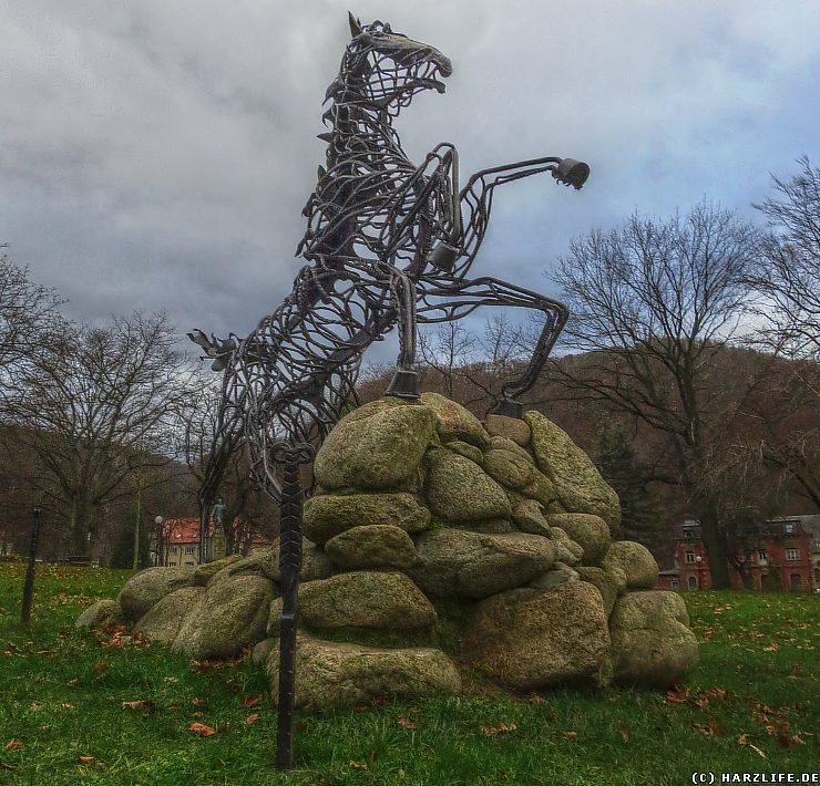 Sleipnir-Statue im Kurpark von Thale