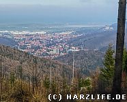 Aussicht vom Gebohrten Stein auf Wernigerode