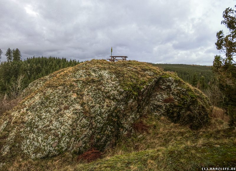 Blick von Osten auf den Burgfelsen