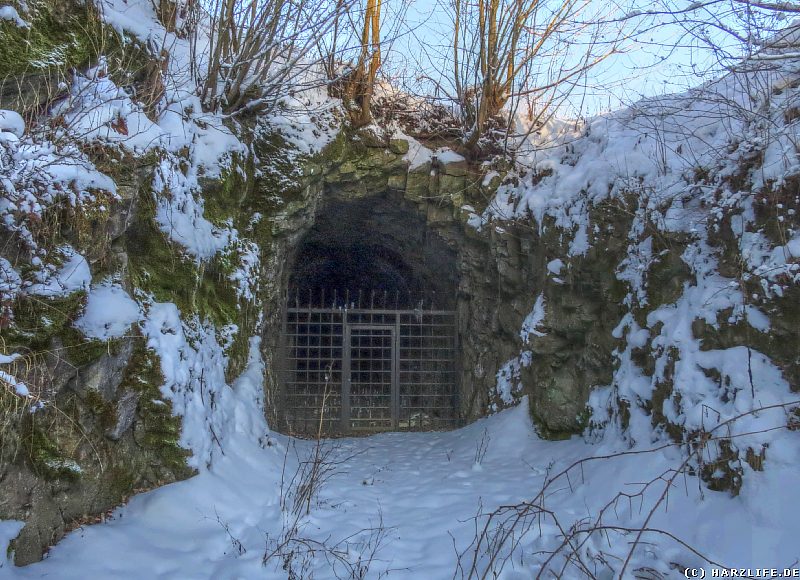 Das Südostportal des Eisenbahntunnels der Neuwerker Industriebahn