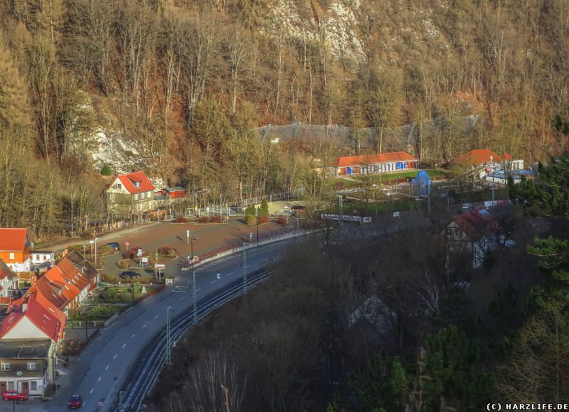 Aussicht vom Hohen Kleef zum Freibad Bodeperle